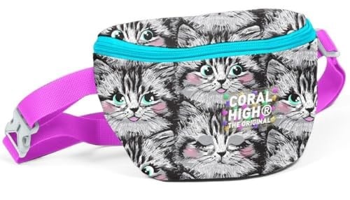 Coral High Gri Kedi Baskılı Kız Çocuk Bel Çantası