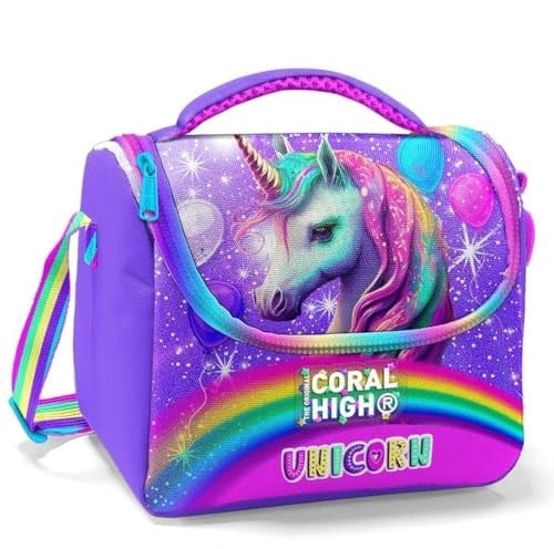 Coral High Mor Simli Unicorn Isı Yalıtımlı Beslenme Çantası - Kız Çocuk
