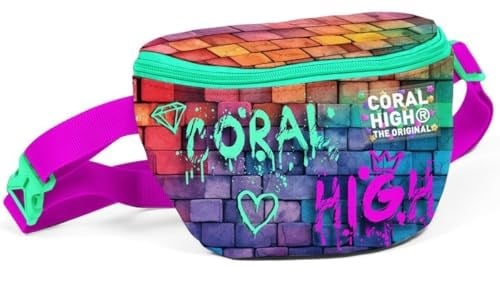 Coral High Pembe Lacivert Grafiti Baskılı Erkek Çocuk Bel Çantası
