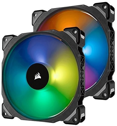 Corsair ML Serisi ML140 PRO RGB, 140mm, PWM, Lighting Node PRO RGB Kontrolcü Dahil, Manyetik Yataklı RGB Fan, 2'li Paket (CO-9050078-WW)