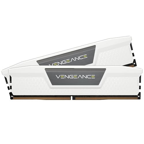 CORSAIR Vengeance DDR5 RAM 32GB (2x16GB) 6000MHz CL36-44-44-96 1.35V AMD Expo & Intel XMP Masaüstü Bilgisayar Belleği - Beyaz (CMK32GX5M2E6000Z36W)