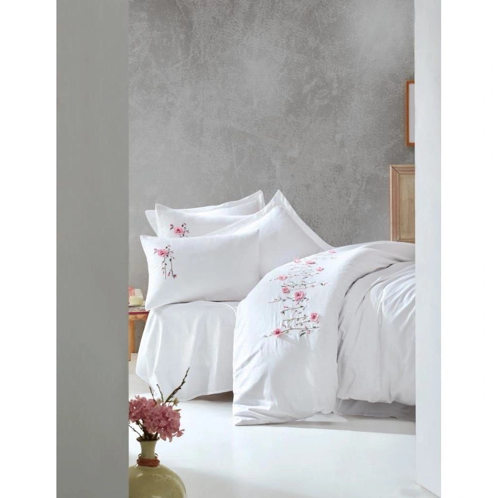 Cotton Box 3d Nakışlı Saten Çift Kişilik Nevresim Takımı - Perla