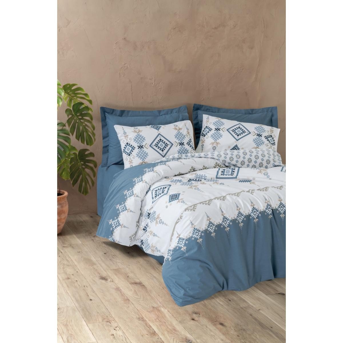 Cotton Box Bohem Tek Kişilik Nevresim Takımı Talora İndigo