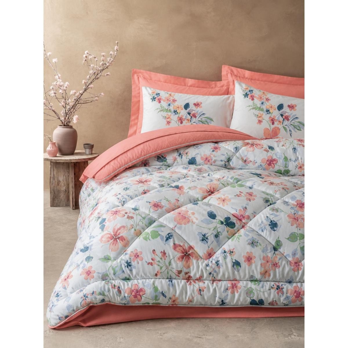 Cotton Box Çift Kişilik Uyku Seti Bluebell Somon