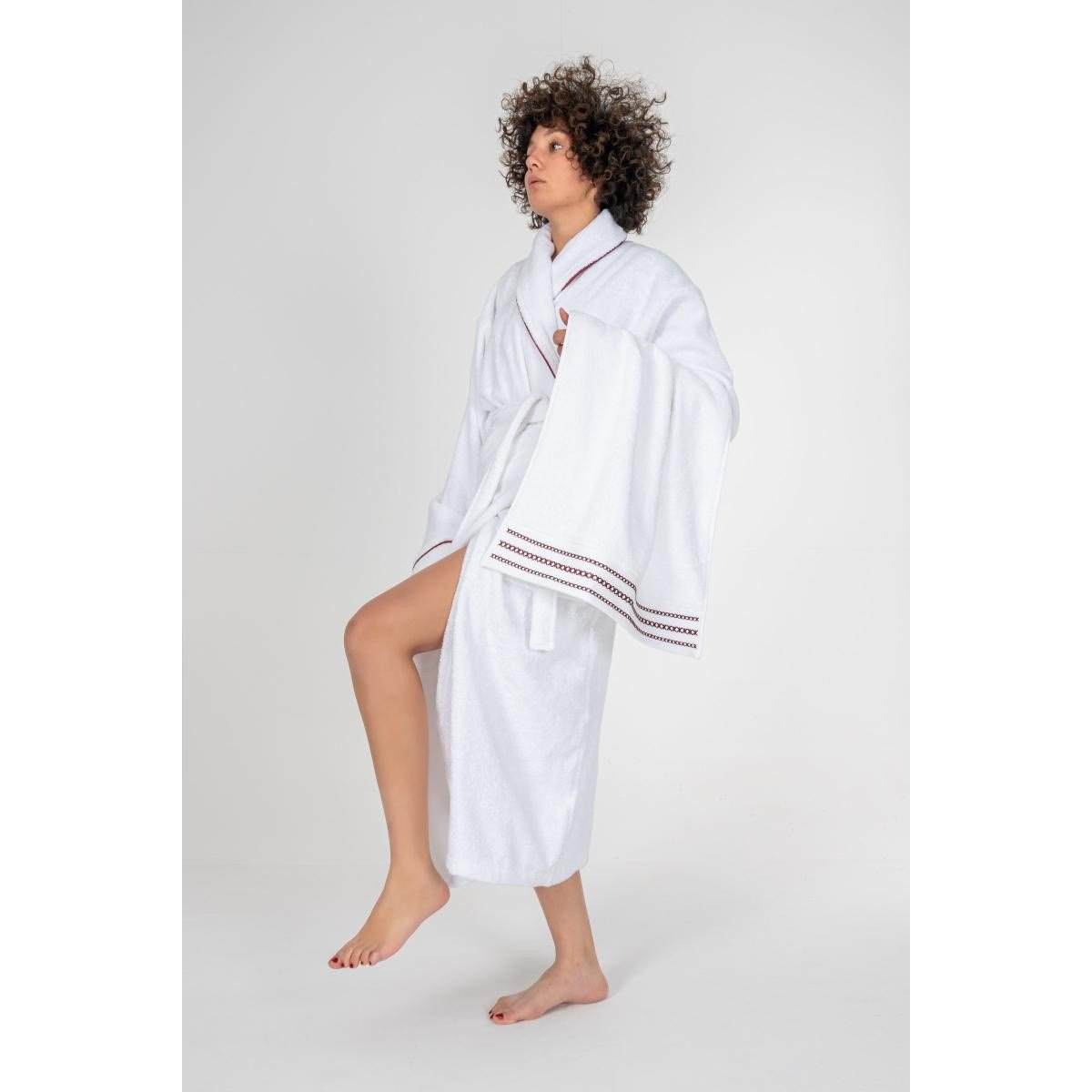 Cotton Box Classic Bornoz Seti Helya Beyaz Unisex l/xl