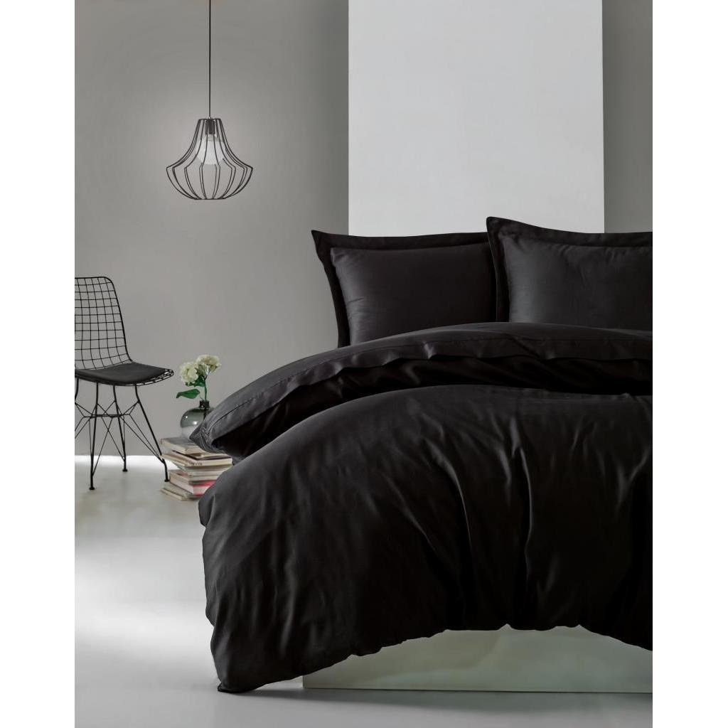 Cotton Box Elegant Saten Çift Kişilik Nevresim Takımı Siyah