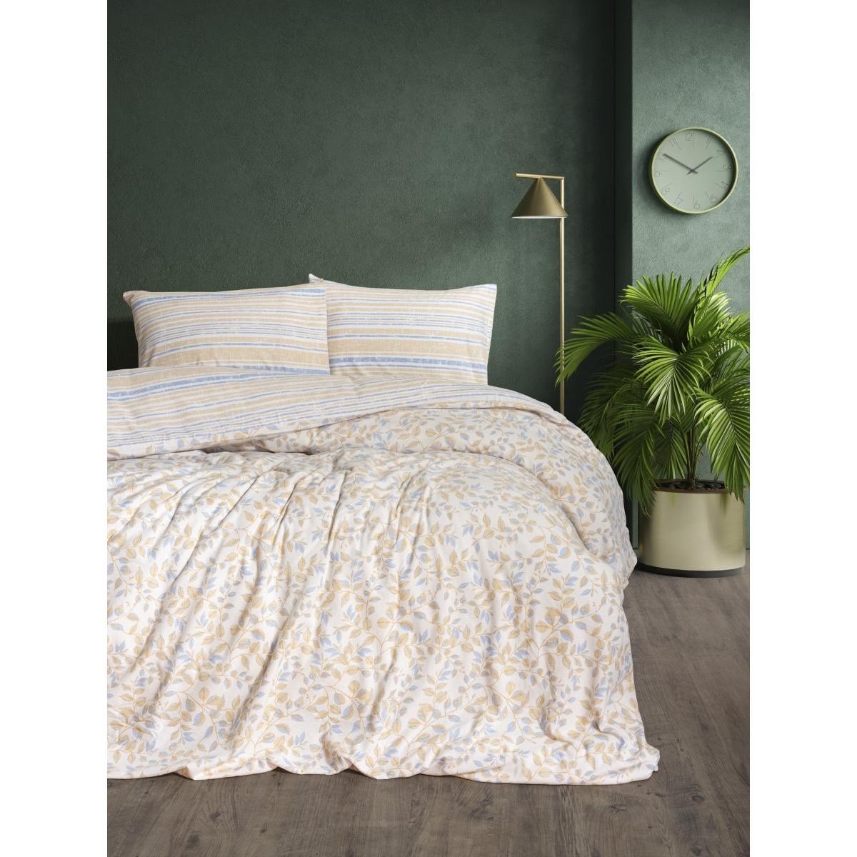 Cotton Box Flanel Tek Kişilik Nevresim Takımı Roof Mavi