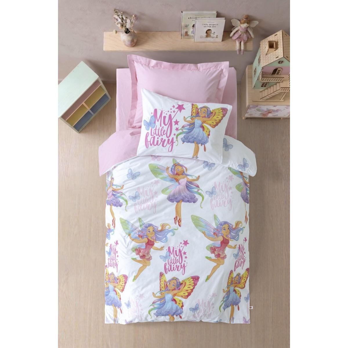 Cotton Box Junior Tek Kişilik Lastikli Çarşaflı Nevresim Takımı Twila Pembe