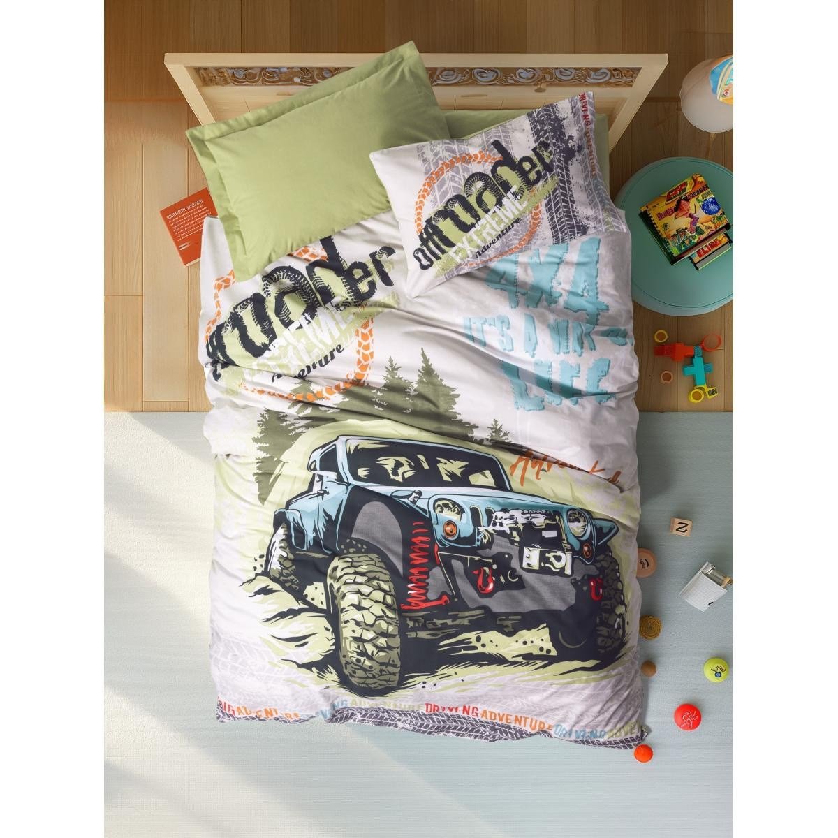 Cotton Box Junior Tek Kişilik Nevresim Takımı Adventure Yeşil