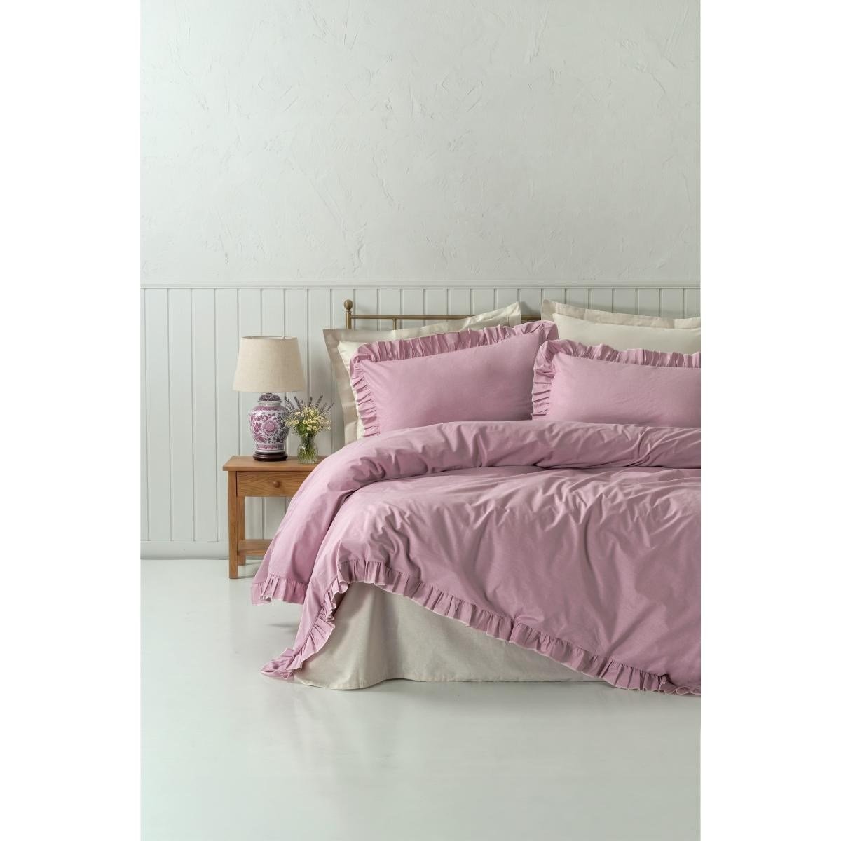 Cotton Box Maison Çift Kişilik Nevresim Takımı Lova Gül Kurusu-bej