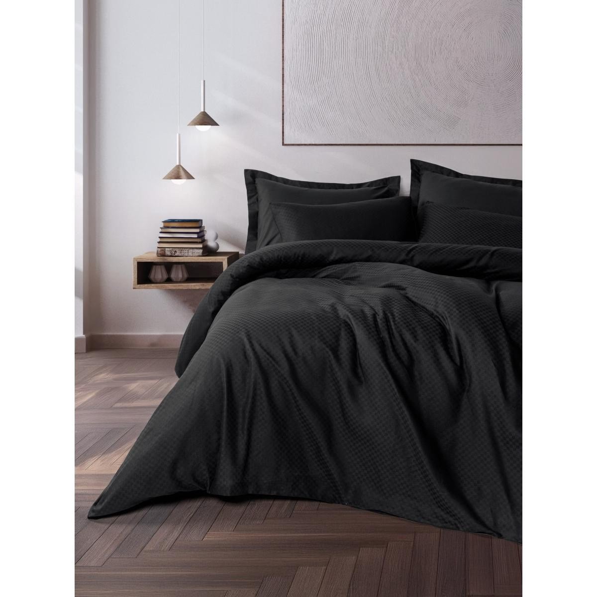 Cotton Box Plaid Ranforce Çift Kişilik Nevresim Takımı Siyah