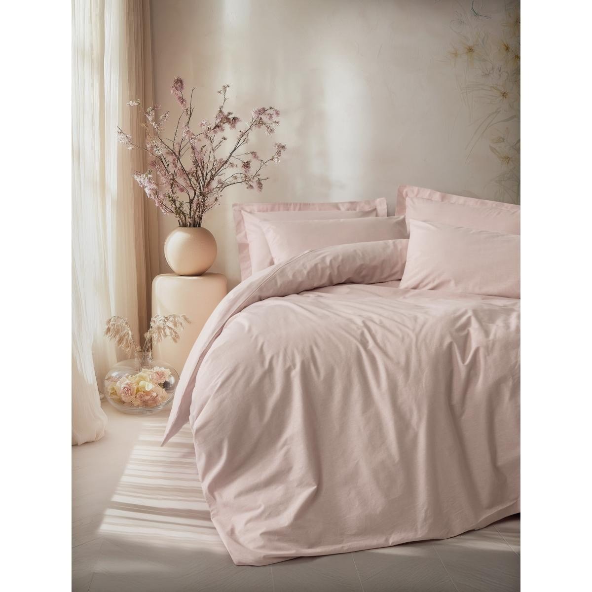 Cotton Box Plain Çift Kişilik Nevresim Takımı Plain Pudra