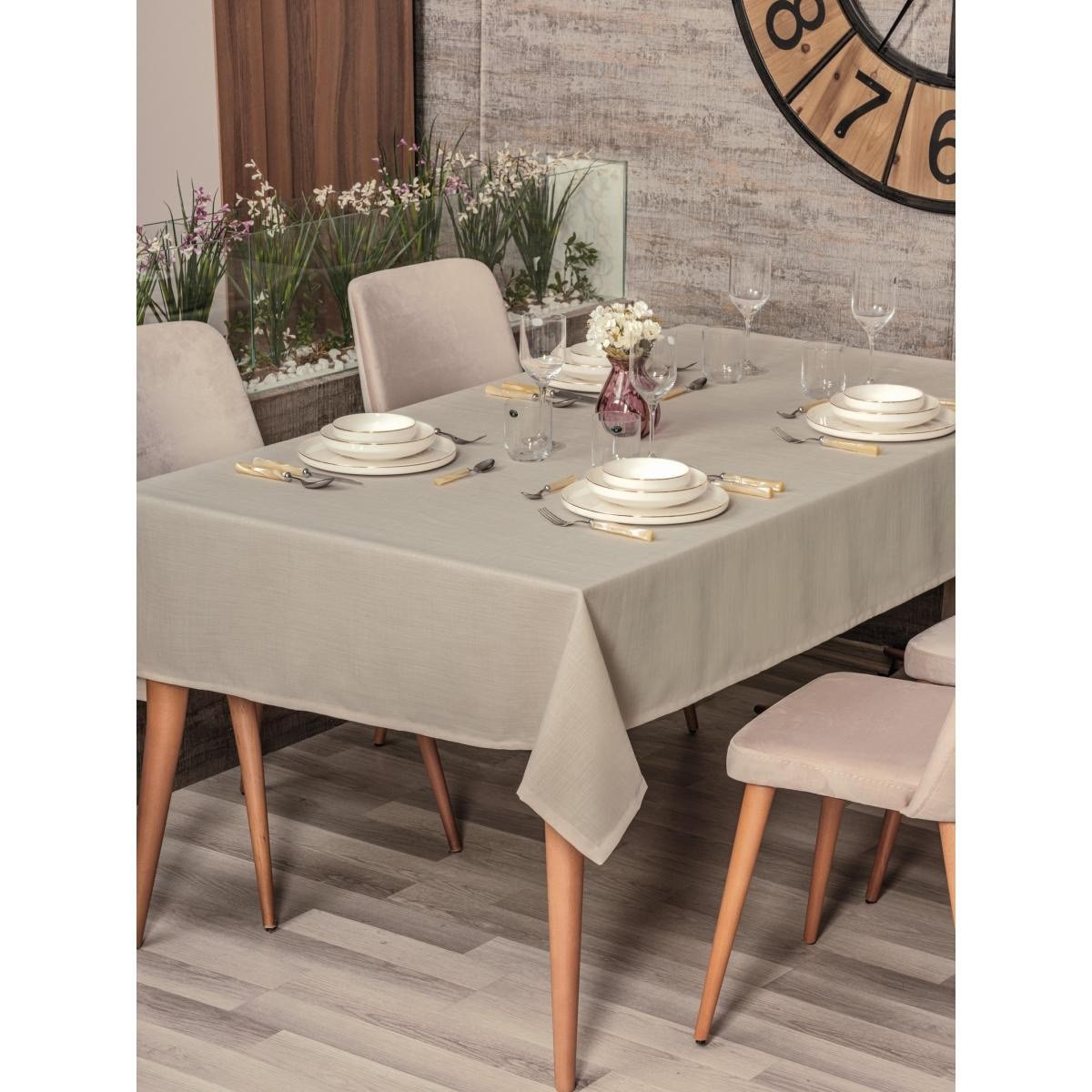 Cotton Box Plain Masa Örtüsü Bej 155x160