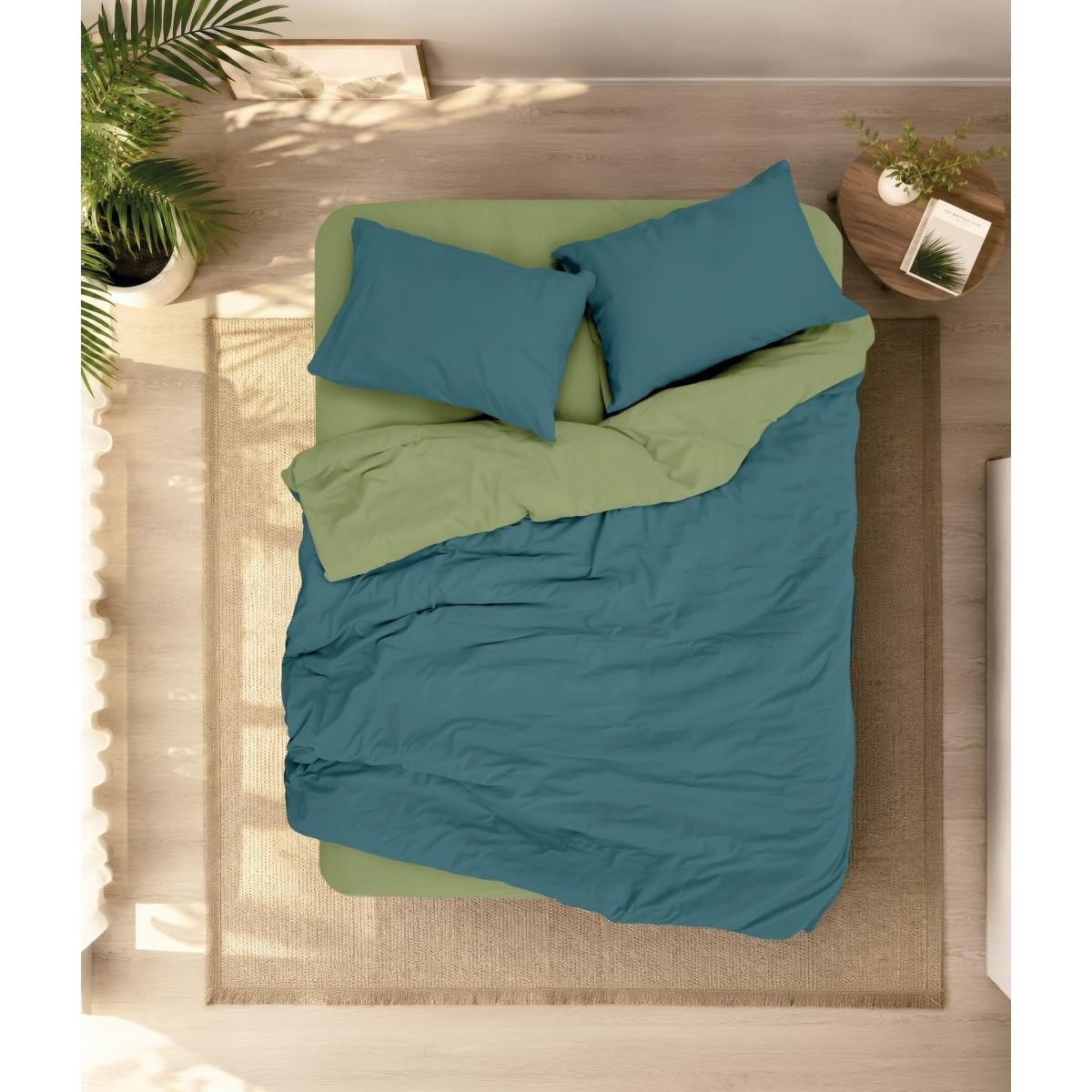 Cotton Box Plain Tek Kişilik Nevresim Takımı Petrol-yeşil