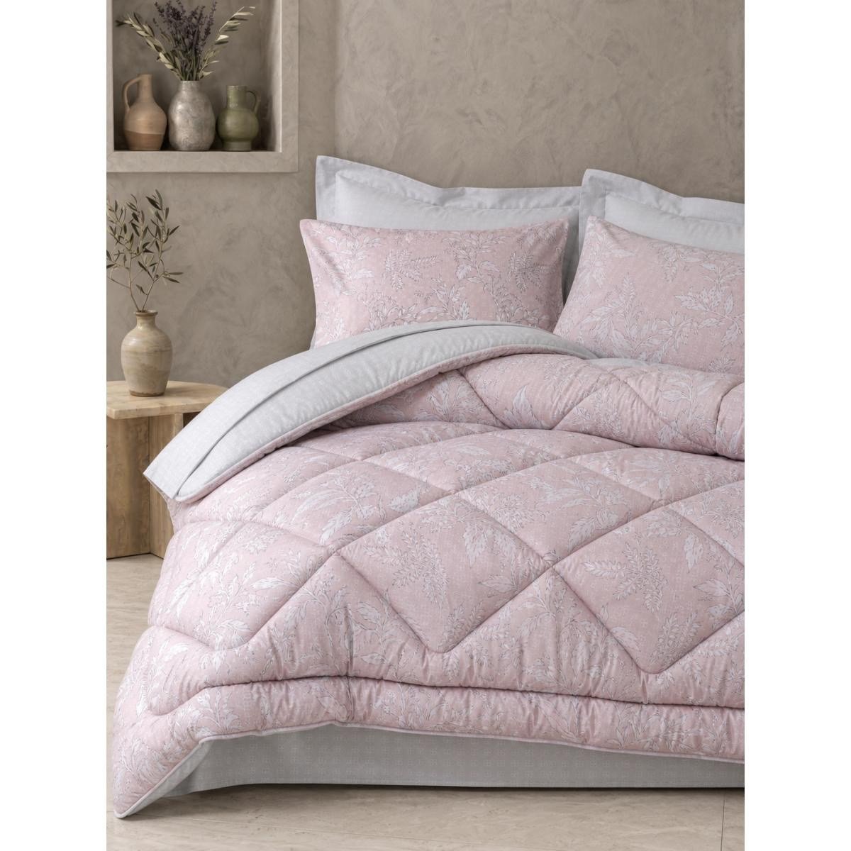 Cotton Box Saten Çift Kişilik Uyku Seti Hollis Gri