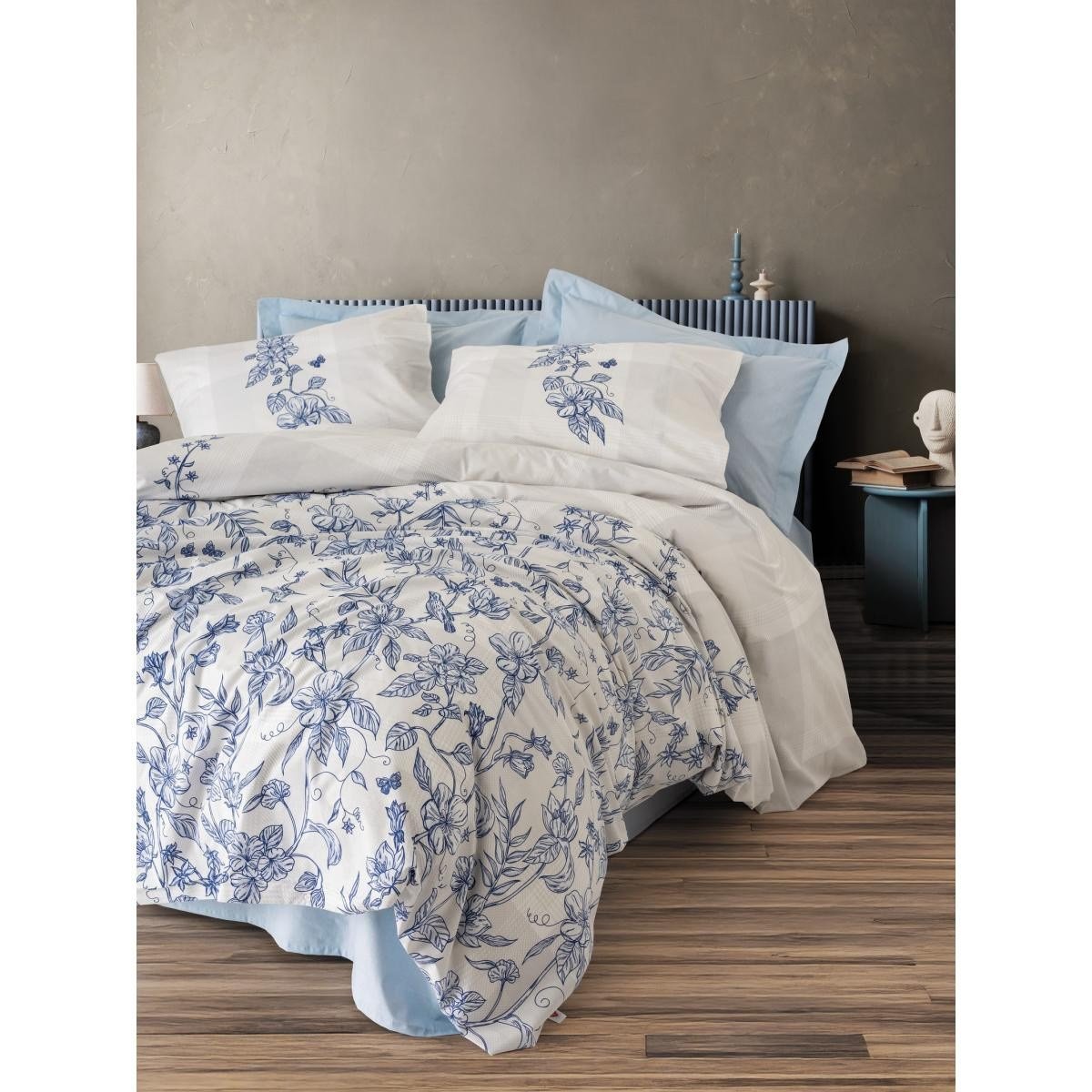 Cotton Box Tek Kişilik Nevresim Takımı Linora Mavi