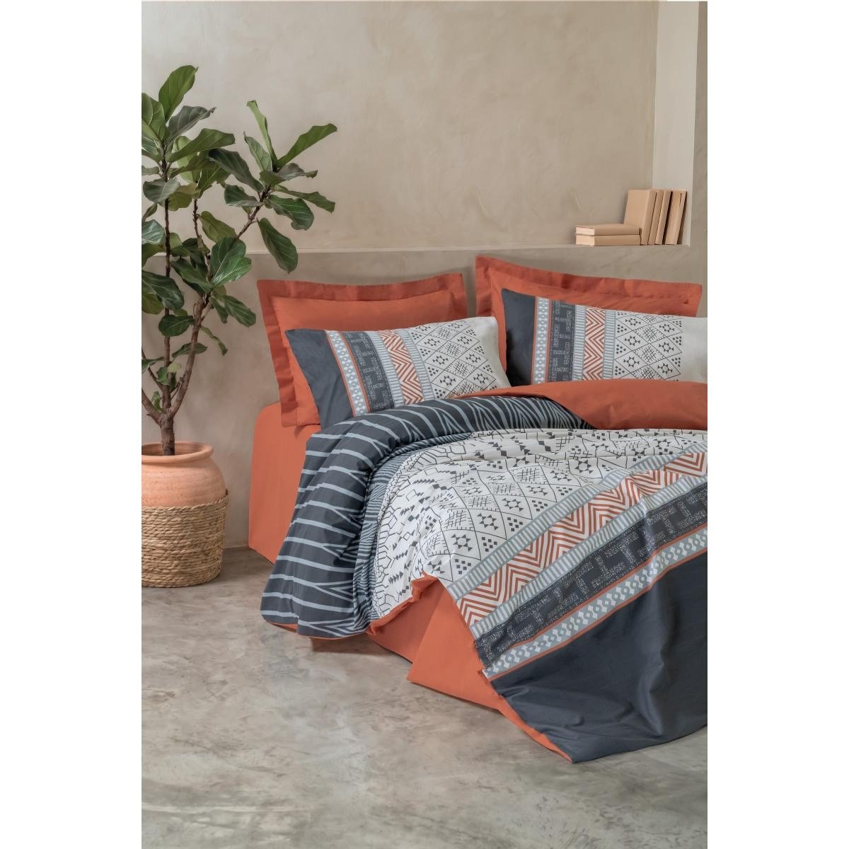 Cotton Box Toprak Tek Kişilik Nevresim Takımı Strata Tarçın