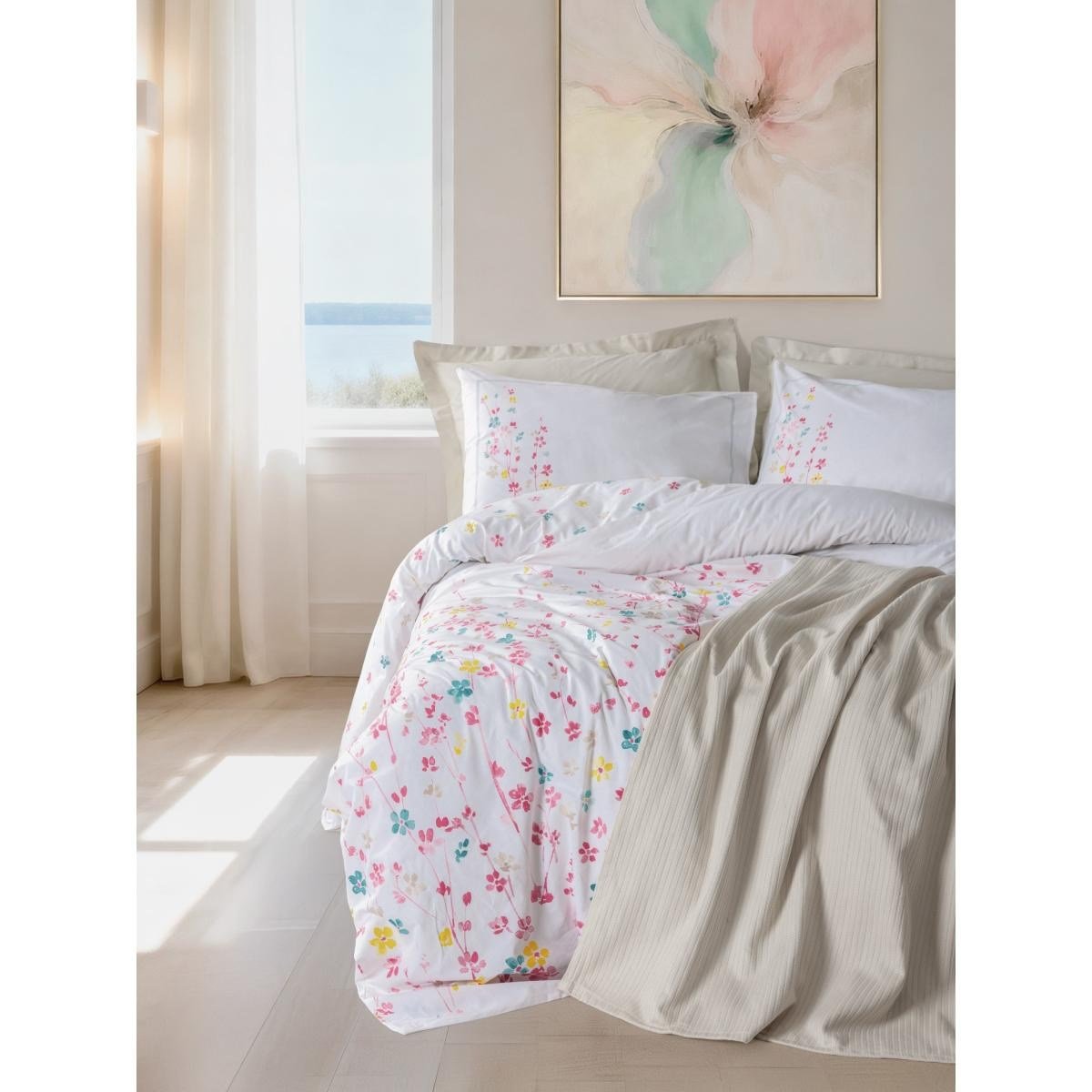 Cotton Box Vivid Tek Kişilik Pikeli Nevresim Takımı Flare Bej