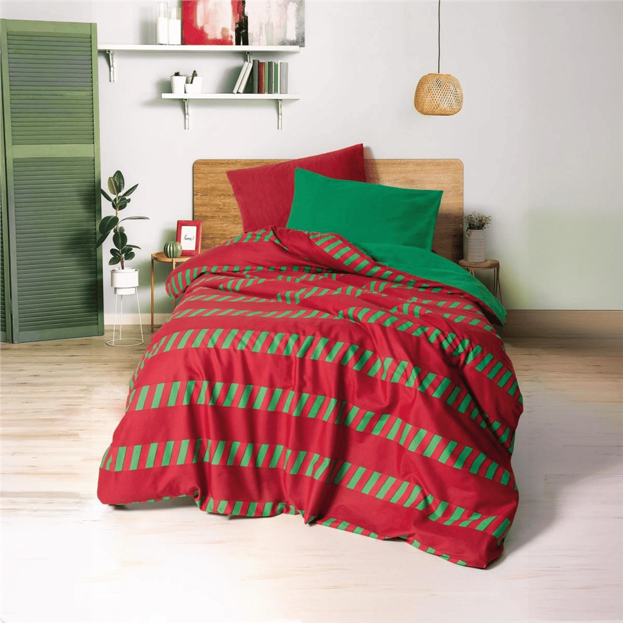 Cozy Home Festive Çift Kişilik Lastikli Çarşaflı Nevresim Takımı Holly