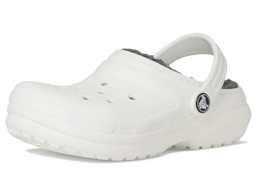 Crocs Üniseks Çocuk Klasik Astarlı Terlik K, Beyaz Gri, 43 EU