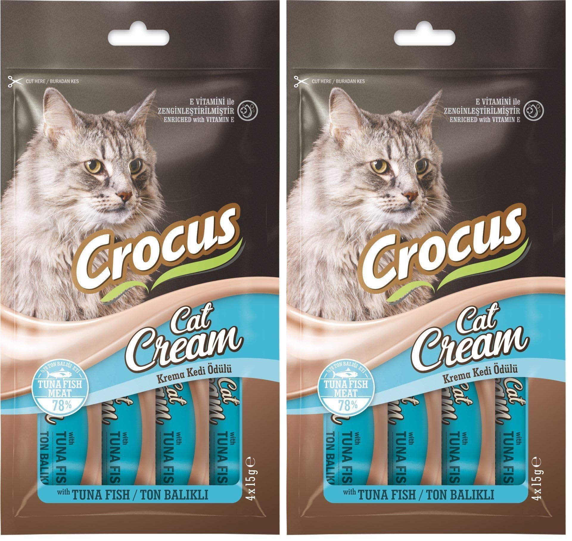 Crocus Ton Balikli Krema Kedi Ödülü 4X15G (2 paketi)