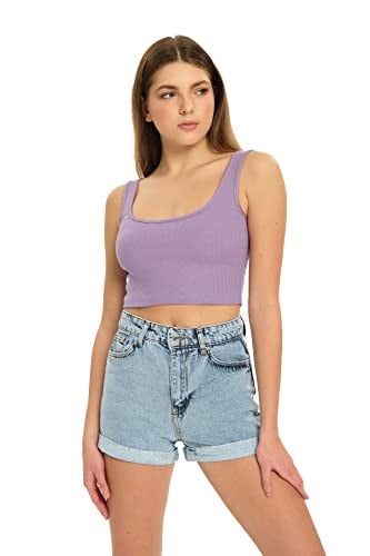 crop top kalın askılı kaşkorse fitilli kısa kadın atlet