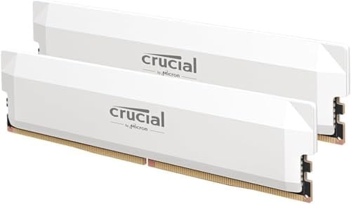 Crucial Pro DDR5 RAM 32 GB Kit (2x16GB) 6400MHz CL38, Hız Aşırtma Masaüstü Oyun Belleği, Intel XMP 3.0 ve AMD Expo Uyumlu - Beyaz CP2K16G64C38U5W