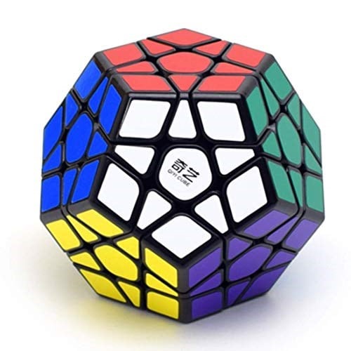 CuberSpeed Beşgen Dodecahedron 12 taraflı Megaminx küp 3x3 Megaminx Hız Küp Bulmaca Oyuncak QiHeng Siyah megaminx Hız Küpü