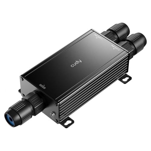 Cudy 2 Kanallı Dış Mekan Gigabit PoE Uzatıcı, 1 Giriş, 2 Çıkış Portu, IP67 Su Geçirmez, 1000Mbps, PoE Amplifikatör Güçlendirici, 802.3 BT/AT/AF, Duvara Monte