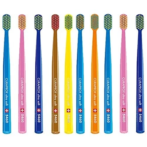 Curaprox CS 5460 Ultra Soft 10 x Diş Fırçası - Yetişkinler için El Diş Fırçası 5460 Ultra Soft Curen Kıllı - 10 Adet, Rastgele Renk