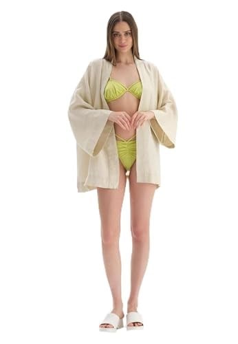 Dagi Kadın Keten Kısa Kimono, Örme