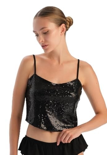 Dagi Kadın Payetli Crop Top, Örme
