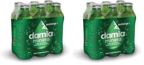 Damla Minera Doğal Maden Suyu Cam Şişe 6x200 ML 2li paket