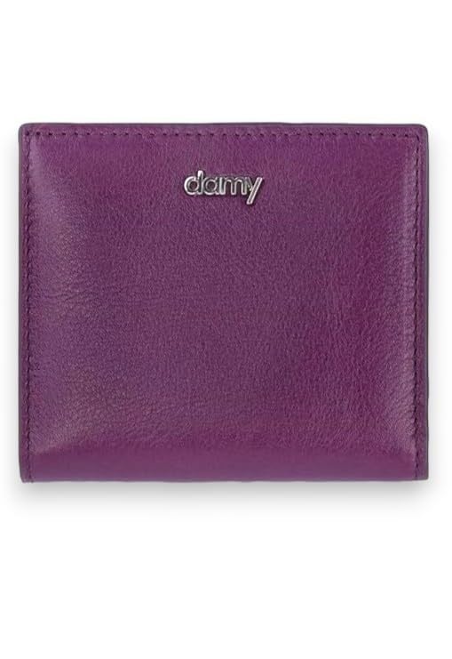 Damy Hakiki Deri RFID Korumalı Kadın Mini Cüzdan 906 - Mürdüm