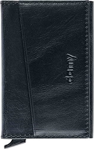 Damy Hakiki Deri Unisex Mekanizmalı Kartlık 611CR - Siyah