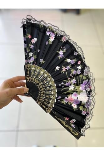 Dantelli Plastik Otantik Kadın Yelpazesi
