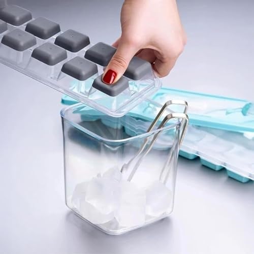 Deconox 2 Adet Silikon Tabanlı Buzluk, 12'li Buz Kalıbı, Silikon Tabanlı Buz Kalıbı, Pratik ve Esnek Silikon Tabanlı Buzluk Seti - İçeceklerinizi Serin Tutun!