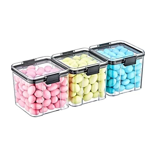 Deconox Akrilik Kilitli Kare Saklama Kabı 700ml 3 Adet, 700ml 3'lü Kilitli Saklama Kabı (3 ADET 700ML) - Seçenekler: 3 ADET 500ML, 3 ADET 700ML, 3 ADET 1300ML