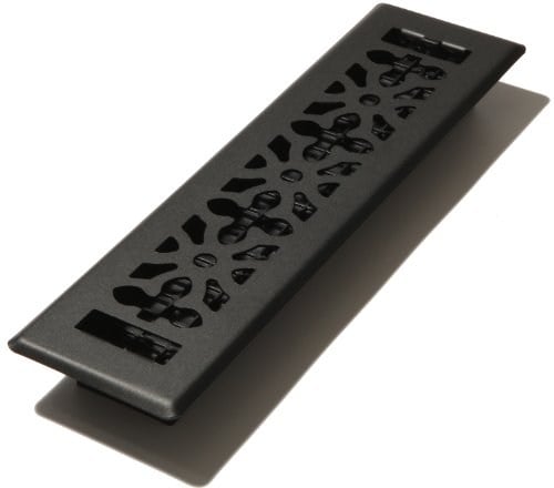Decor Grates 2 inch 12 inç Gotik Black Steel Floor Register, AGH212-BLK