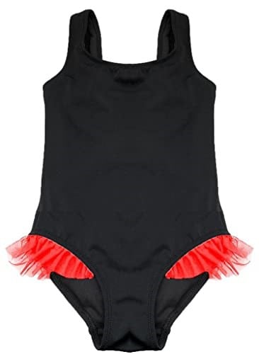 DEEP BEACH SİYAH KIRMIZI FIRFIR DETAYLI KIZ ÇOCUK MAYO DB200618CM SİYAH-KIRMIZI 5-6 Yaş