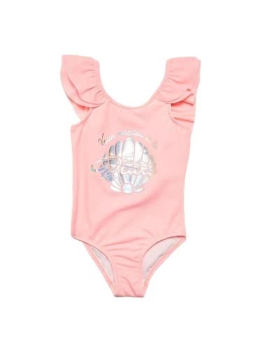 DEEP BEACH Varak baskılı kız çocuk mayo DB200722CM AÇIK PEMBE 11-12 Yaş