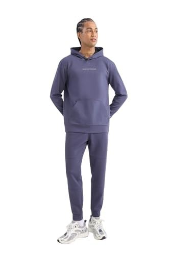 DeFacto DeFactoFit Standart Fit Beli Bağcıklı Lastikli Paça Skuba Dalgıç Kumaş Jogger Eşofman Altı Mor XL