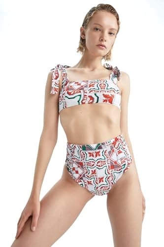 DeFacto Kadın Nefes İstanbul X Defacto Regular Fit Desenli Bikini Altı