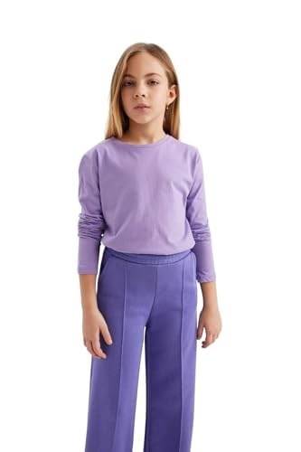 DeFacto Kız Çocuk Regular Fit Bisiklet Yaka Uzun Kollu Tişört