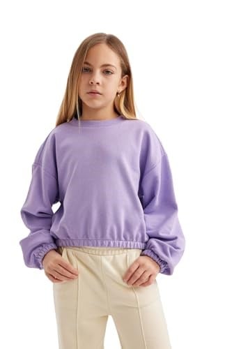DeFacto Kız Çocuk Regular Fit Bisiklet Yaka Sweatshirt