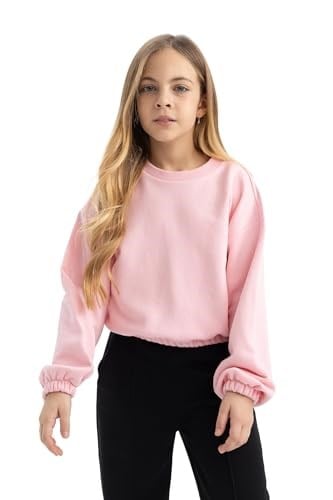 DeFacto Kız Çocuk Regular Fit Bisiklet Yaka Sweatshirt