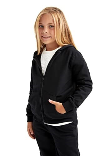 DeFacto Kız Çocuk Regular Fit Okula Dönüş Kapüşonlu Hırka - Seçenekler: 4/5 Y, 5/6 Y, 6/7 Y, 7/8 Y, 8/9 Y, 9/10 Y, 10/11 Y, 11/12 Y...