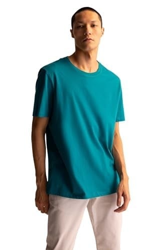 DeFacto M7666AZ Regular Fit Bisiklet Yaka Basic Kısa Kollu Tişört Erkek