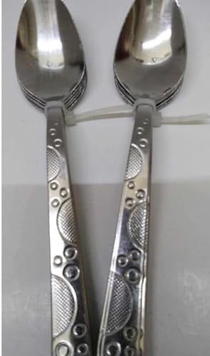 Dekoratif Desenli Boncuk Model Tatlı Kaşığı Paslanmaz Çelik 6adet