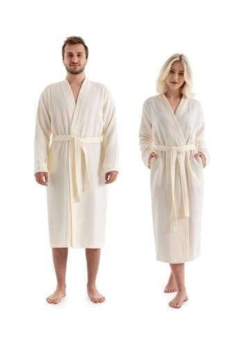DENİZLİ CONCEPT Unisex Kimono 4 Kat Müslin Bornoz